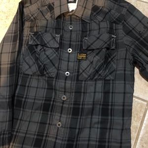 Authentic G-Star Black & Grey Check Flannel size Small